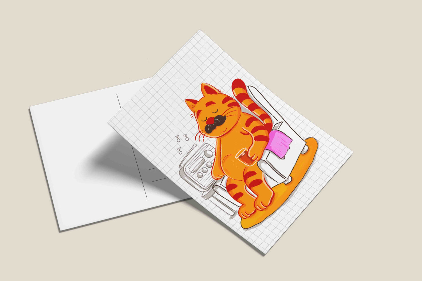 Cats being cats postcards - Moustache