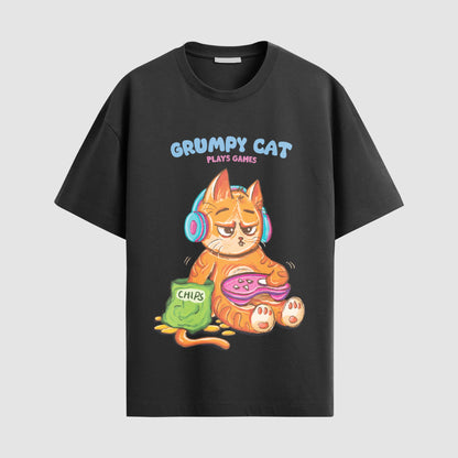 Grumpy cat plays games