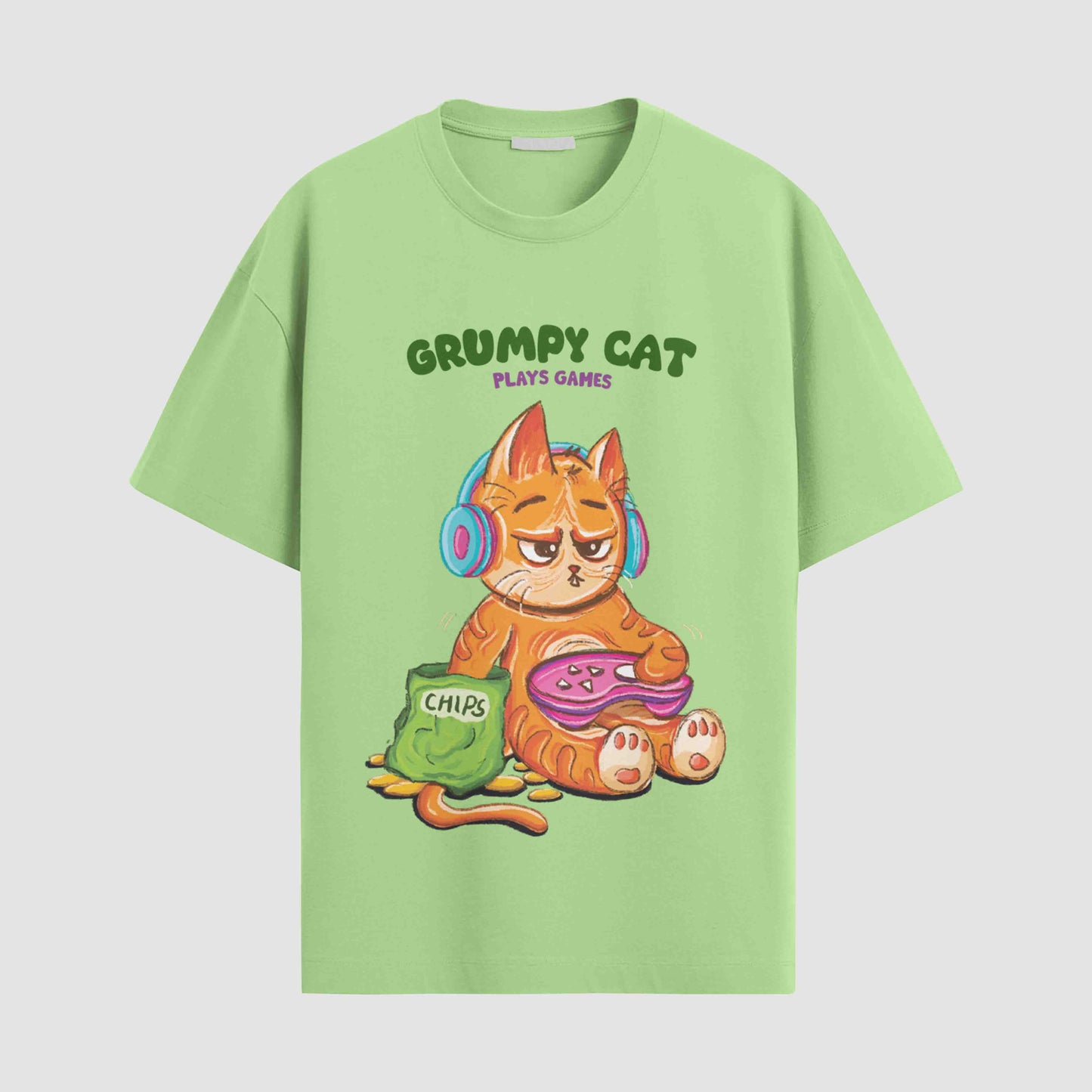 Grumpy cat plays games