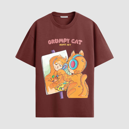 Grumpy cat makes art