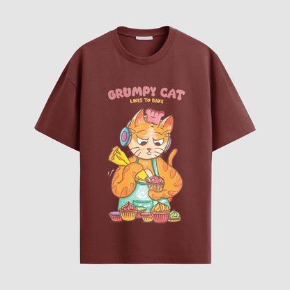 Grumpy cat likes to bake