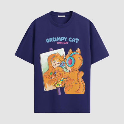 Grumpy cat makes art