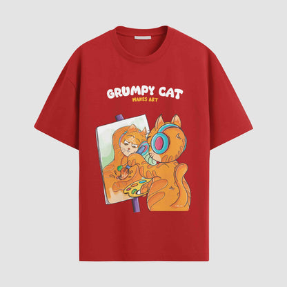 Grumpy cat makes art