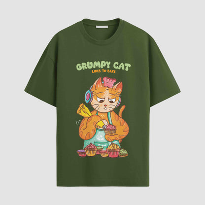 Grumpy cat likes to bake