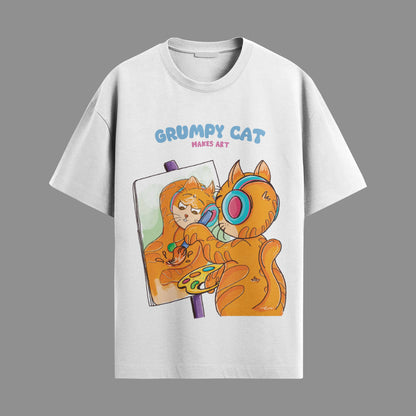 Grumpy cat makes art
