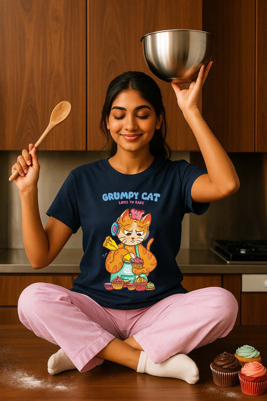Grumpy cat likes to bake