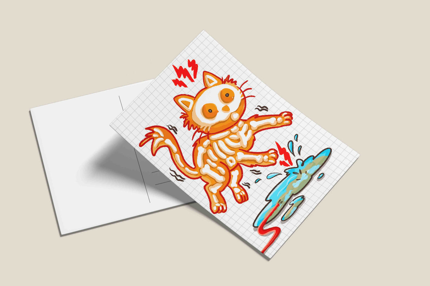 Cats being cats postcards - Skeletal